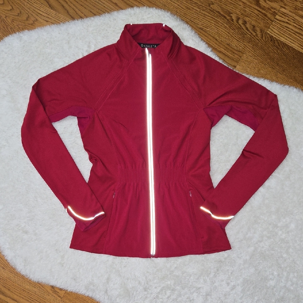 Athleta Red Athletic Full Zip Jacket, Womens XS